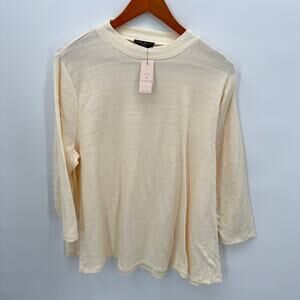 LANE BRYANT NWT Mock Neck Textured Ivory Blouse // 18/20